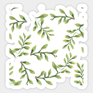 Green Leaf Print Sticker